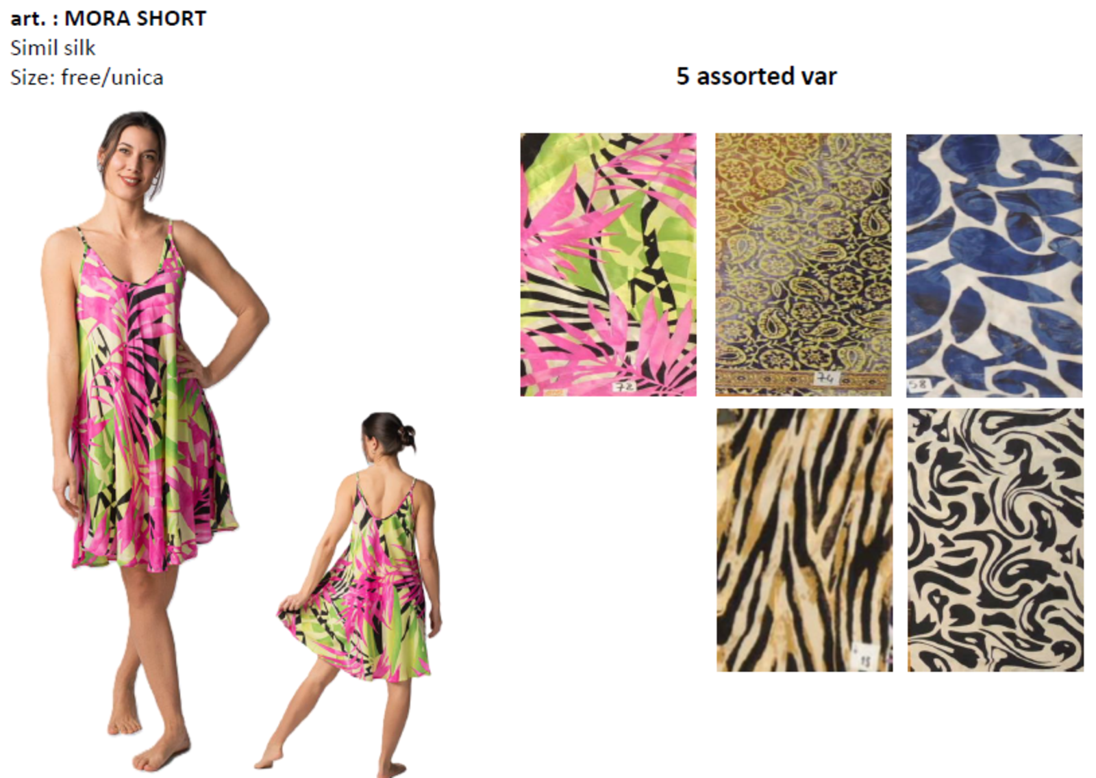 ABITO DONNA S/S MORA SHORT Tellini S.R.L. Χονδρική ενδυμασία